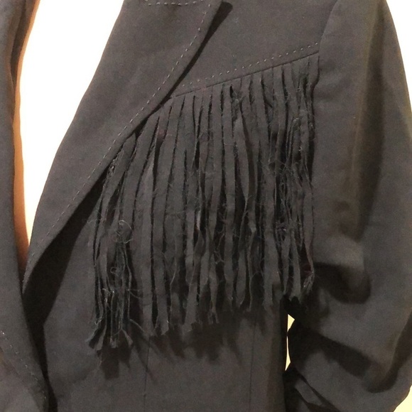 Cinq A Sept Altered Dani Fringe Blazer Size 4 Black - Picture 4 of 13